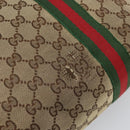 GUCCI GG Canvas Web Sherry Line Tote Bag Beige Gold Red 137396 Auth 166008-9