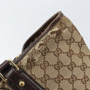 GUCCI GG Canvas Web Sherry Line Tote Bag Beige Gold Red 137396 Auth 166008-10