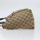 GUCCI GG Canvas Web Sherry Line Tote Bag Beige Gold Red 137396 Auth 166008-4