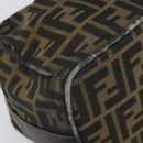 FENDI Zucca Canvas Vanity Cosmetic Pouch Black Brown Auth 166009-14