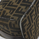 FENDI Zucca Canvas Vanity Cosmetic Pouch Black Brown Auth 166009-16