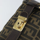 FENDI Zucca Canvas Vanity Cosmetic Pouch Black Brown Auth 166009-17