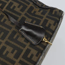 FENDI Zucca Canvas Vanity Cosmetic Pouch Black Brown Auth 166009-18
