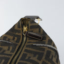 FENDI Zucca Canvas Vanity Cosmetic Pouch Black Brown Auth 166009-19
