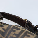 FENDI Zucca Canvas Vanity Cosmetic Pouch Black Brown Auth 166009-7