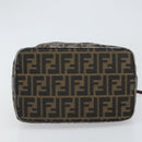 FENDI Zucca Canvas Vanity Cosmetic Pouch Black Brown Auth 166009-5