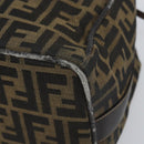 FENDI Zucca Canvas Vanity Cosmetic Pouch Black Brown Auth 166009-8