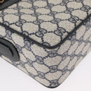 GUCCI GG Supreme Sherry Line Bag PVC Navy Gold Red 001 56 0942 Auth 166010-10