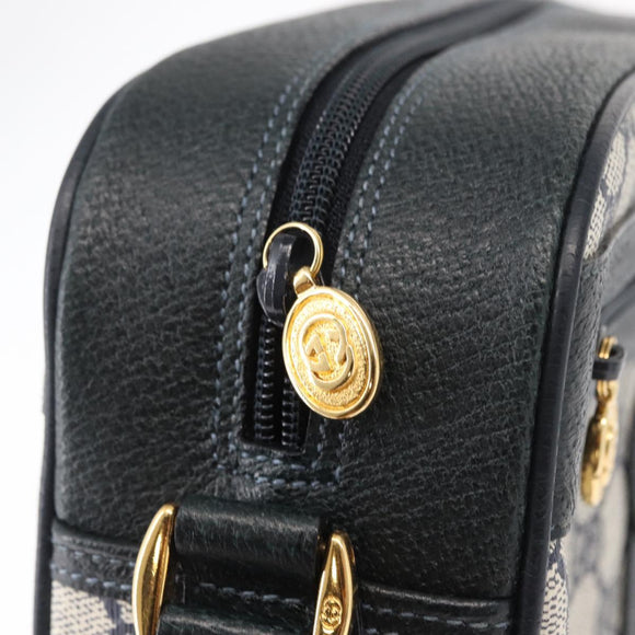 GUCCI GG Supreme Sherry Line Bag PVC Navy Gold Red 001 56 0942 Auth 166010
