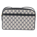 GUCCI GG Supreme Sherry Line Bag PVC Navy Gold Red 001 56 0942 Auth 166010-3