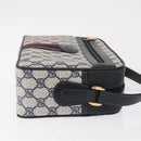 GUCCI GG Supreme Sherry Line Bag PVC Navy Gold Red 001 56 0942 Auth 166010-4