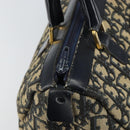 Christian Dior Trotter Canvas Boston Bag Navy Gold Auth 166011-15