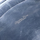 Christian Dior Trotter Canvas Boston Bag Navy Gold Auth 166011-16