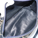 Christian Dior Trotter Canvas Boston Bag Navy Gold Auth 166011-17