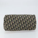 Christian Dior Trotter Canvas Boston Bag Navy Gold Auth 166011-9