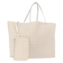 FENDI Zucchino Canvas Tote Bag Ivory Auth 166014-1