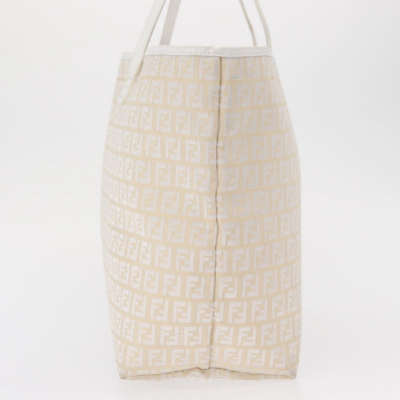 FENDI Zucchino Canvas Tote Bag Ivory Auth 166014