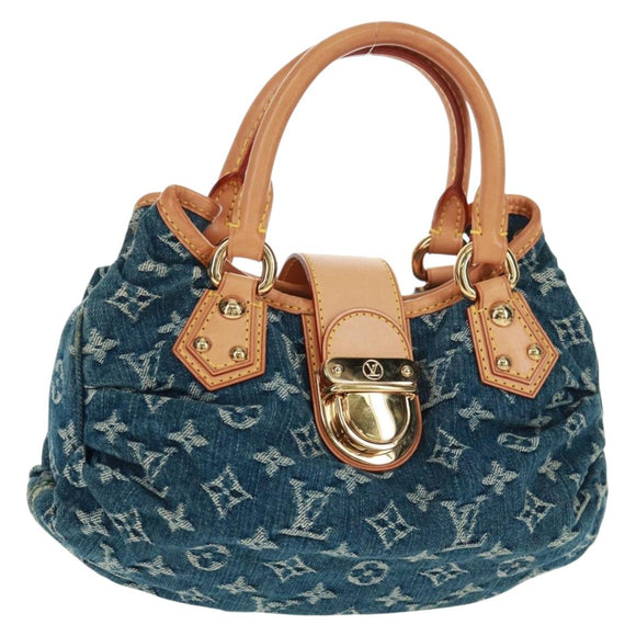 LOUIS VUITTON Monogram Denim Preity Hand Bag Blue M95020 LV Auth 166019V