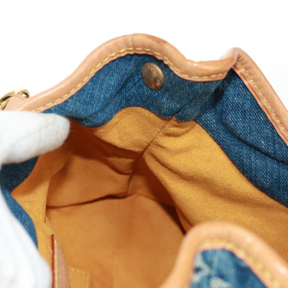 LOUIS VUITTON Monogram Denim Preity Hand Bag Blue M95020 LV Auth 166019V