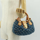 LOUIS VUITTON Monogram Denim Preity Hand Bag Blue M95020 LV Auth 166019V-25