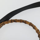 GUCCI Bamboo Shoulder Bag Leather 2way Black Gold 001 1577 Auth 166021-10
