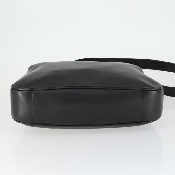 GUCCI Bamboo Shoulder Bag Leather 2way Black Gold 001 1577 Auth 166021