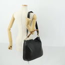 GUCCI Bamboo Shoulder Bag Leather 2way Black Gold 001 1577 Auth 166021-23