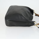 GUCCI Bamboo Shoulder Bag Leather 2way Black Gold 001 1577 Auth 166021-4