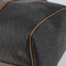 Christian Dior Honeycomb Canvas Boston Bag PVC Black Gold Auth 166030-10