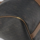 Christian Dior Honeycomb Canvas Boston Bag PVC Black Gold Auth 166030-11