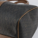 Christian Dior Honeycomb Canvas Boston Bag PVC Black Gold Auth 166030-12