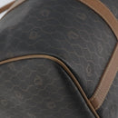 Christian Dior Honeycomb Canvas Boston Bag PVC Black Gold Auth 166030-13