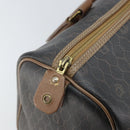 Christian Dior Honeycomb Canvas Boston Bag PVC Black Gold Auth 166030-14
