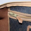 Christian Dior Honeycomb Canvas Boston Bag PVC Black Gold Auth 166030-19