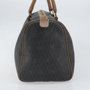 Christian Dior Honeycomb Canvas Boston Bag PVC Black Gold Auth 166030-5