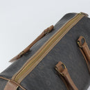Christian Dior Honeycomb Canvas Boston Bag PVC Black Gold Auth 166030-6
