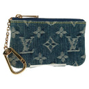 LOUIS VUITTON Monogram Denim Pochette Cles Coin Purse Blue M95343 Auth 166053V-1