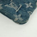 LOUIS VUITTON Monogram Denim Pochette Cles Coin Purse Blue M95343 Auth 166053V-15