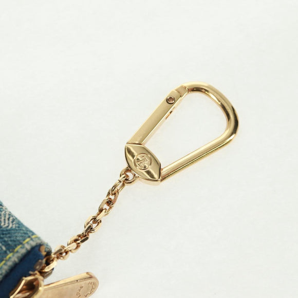 LOUIS VUITTON Monogram Denim Pochette Cles Coin Purse Blue M95343 Auth 166053V