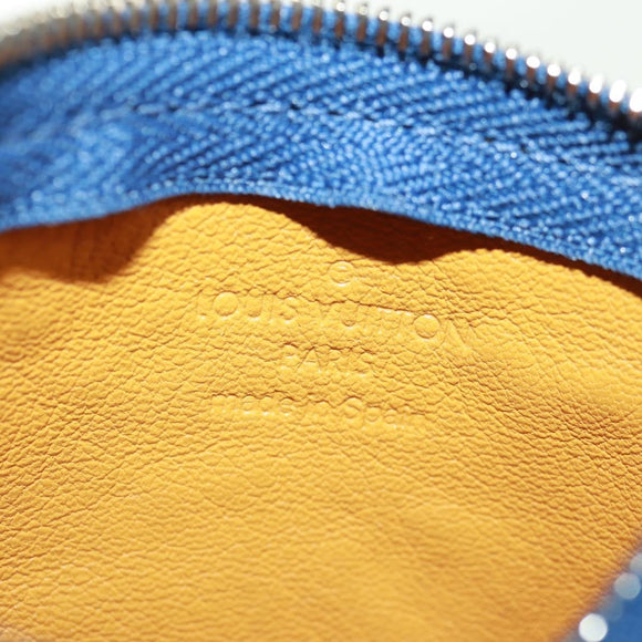 LOUIS VUITTON Monogram Denim Pochette Cles Coin Purse Blue M95343 Auth 166053V