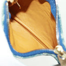 LOUIS VUITTON Monogram Denim Pochette Cles Coin Purse Blue M95343 Auth 166053V-11