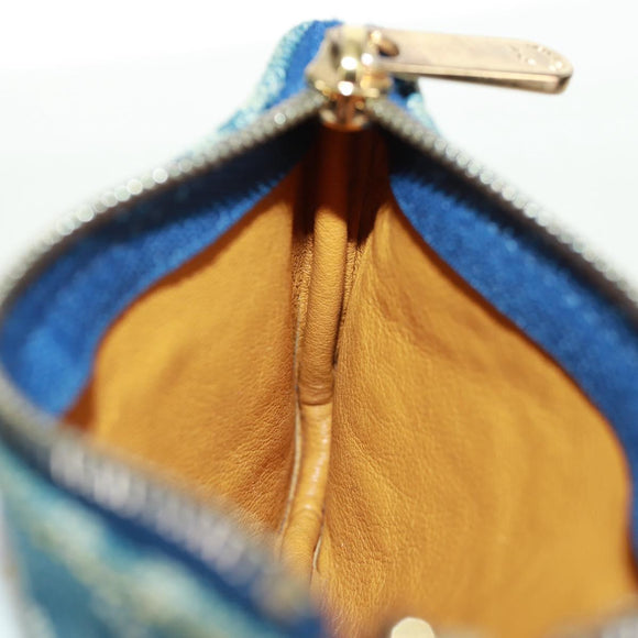 LOUIS VUITTON Monogram Denim Pochette Cles Coin Purse Blue M95343 Auth 166053V
