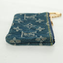 LOUIS VUITTON Monogram Denim Pochette Cles Coin Purse Blue M95343 Auth 166053V-4