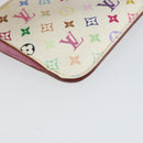 LOUIS VUITTON Multicolor Pochette Cles NM Münztäschchen Weiß M93734 LV Auth 166054-14