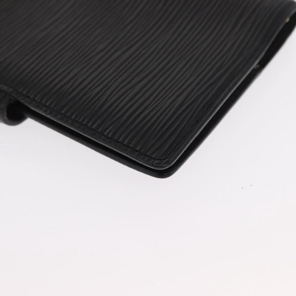 LOUIS VUITTON Epi Agenda PM Day Planner Cover Black R20052 LV Auth 166056