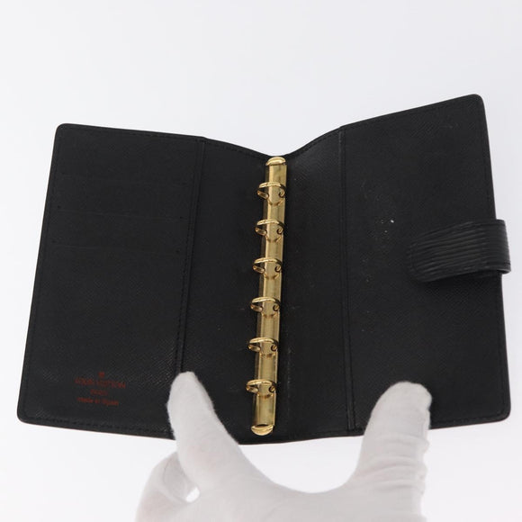 LOUIS VUITTON Epi Agenda PM Day Planner Cover Black R20052 LV Auth 166056
