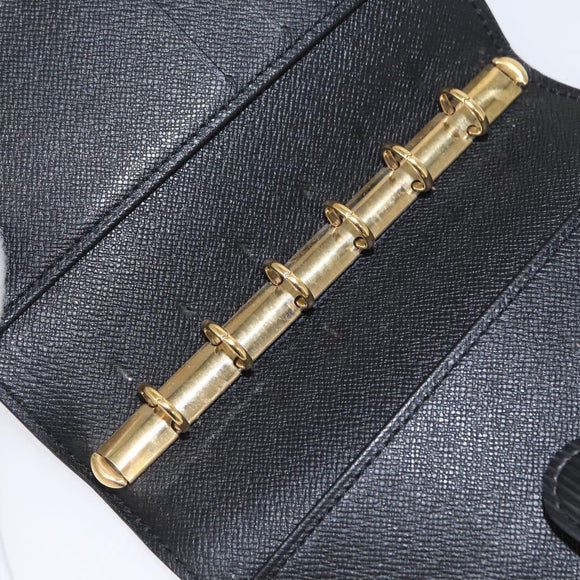 LOUIS VUITTON Epi Agenda PM Day Planner Cover Black R20052 LV Auth 166056