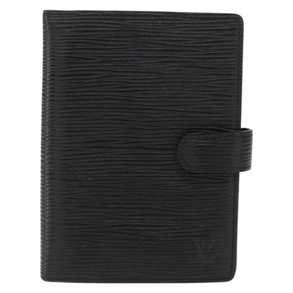 LOUIS VUITTON Epi Agenda PM Day Planner Cover Black R20052 LV Auth 166056