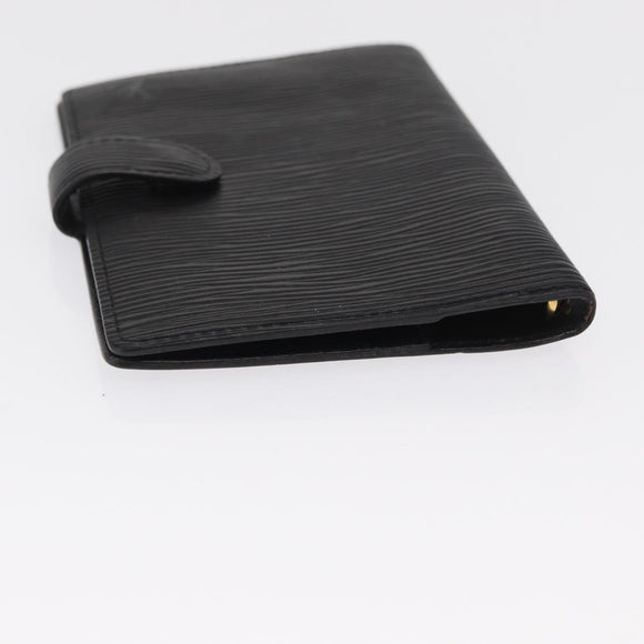 LOUIS VUITTON Epi Agenda PM Day Planner Cover Black R20052 LV Auth 166056