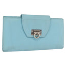 Salvatore Ferragamo Gancini Long Wallet Leather Lavende Silver Auth 166058-1